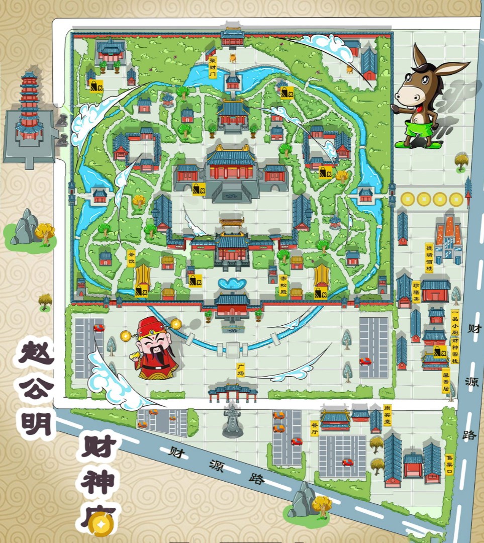 寿光寺庙类手绘地图